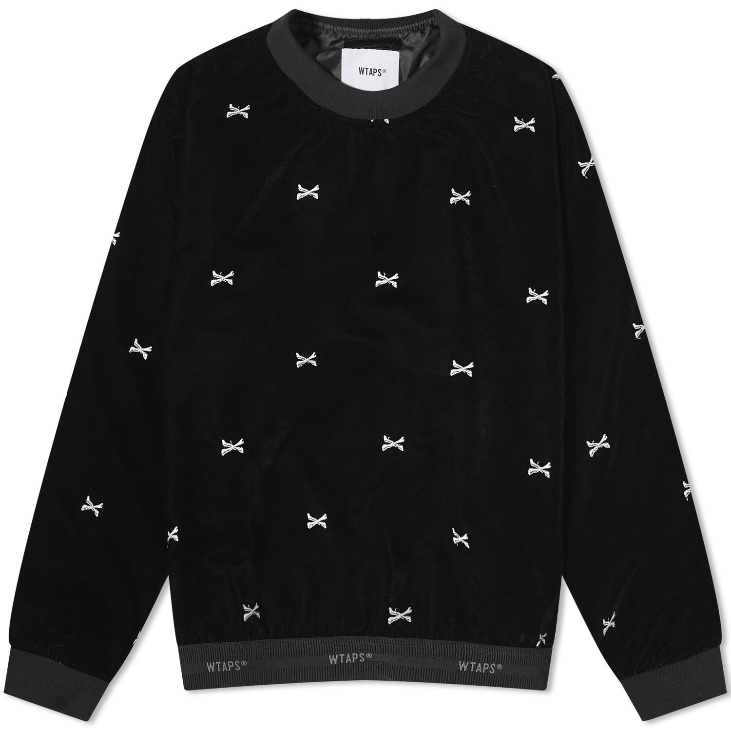Sweatshirt WTAPS 12 Bones Crew Sweat Svart | 232TQDT-SHM04-BK, 0