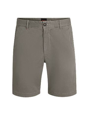 Shorts BOSS Slim-Fit Stretch Cotton Twill Chino Shorts Grå | 50536884