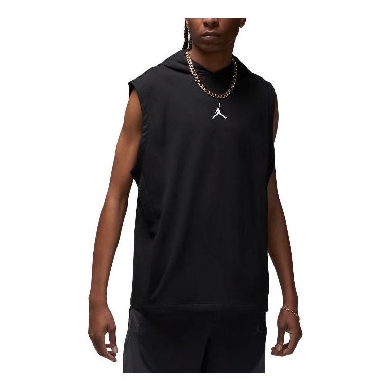 Linne Jordan Men's Dri-FIT Sport Fleece Sleeveless Hoodie Svart | DZ0572-010