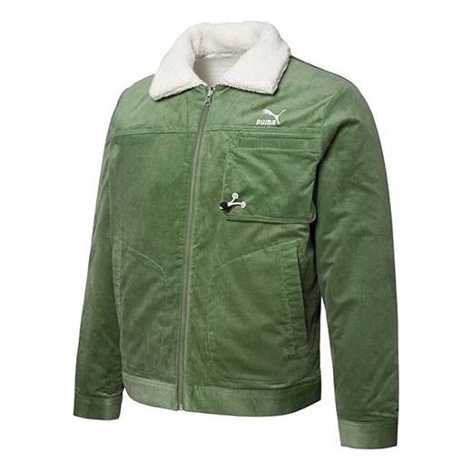 Jacka Puma Reversible Corduroy Jacket with Embroidered Logo Grön | 534751-67, 0