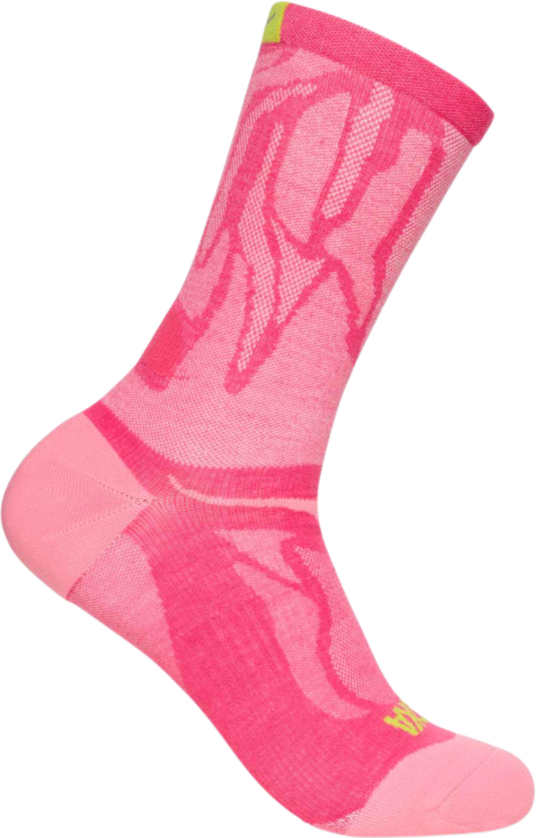 Strumpor Hoka One One Hoka Clifton Crew Run Socks Rosa | 1164333-ecr
