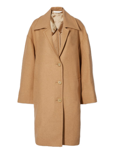 Rockar Palm Angels Round Logo Coat Beige | PWEA059F21FAB0016101