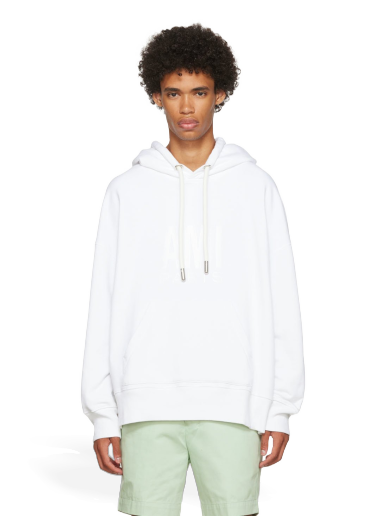 Sweatshirt AMI Paris Hoodie Vit | USW203.731