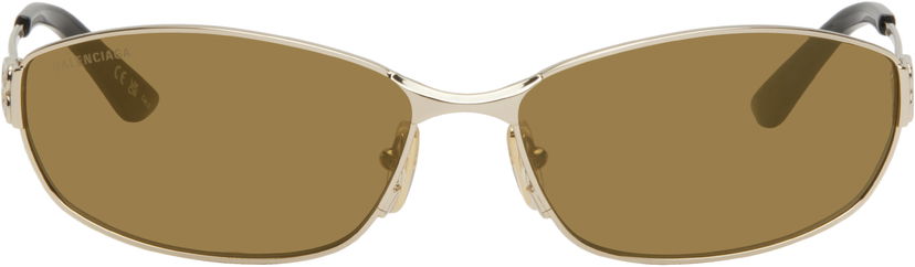 Solglasögon Balenciaga Balenciaga Rectangular Metal Sunglasses Metallisk | BB0336S-003