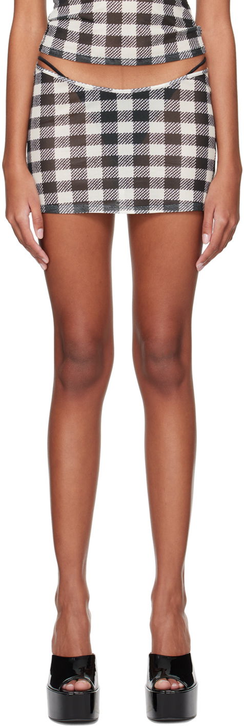 Kjol Miaou Miaou Elektra Gingham Print Miniskirt Flerfärgad | 4014PM2TAT