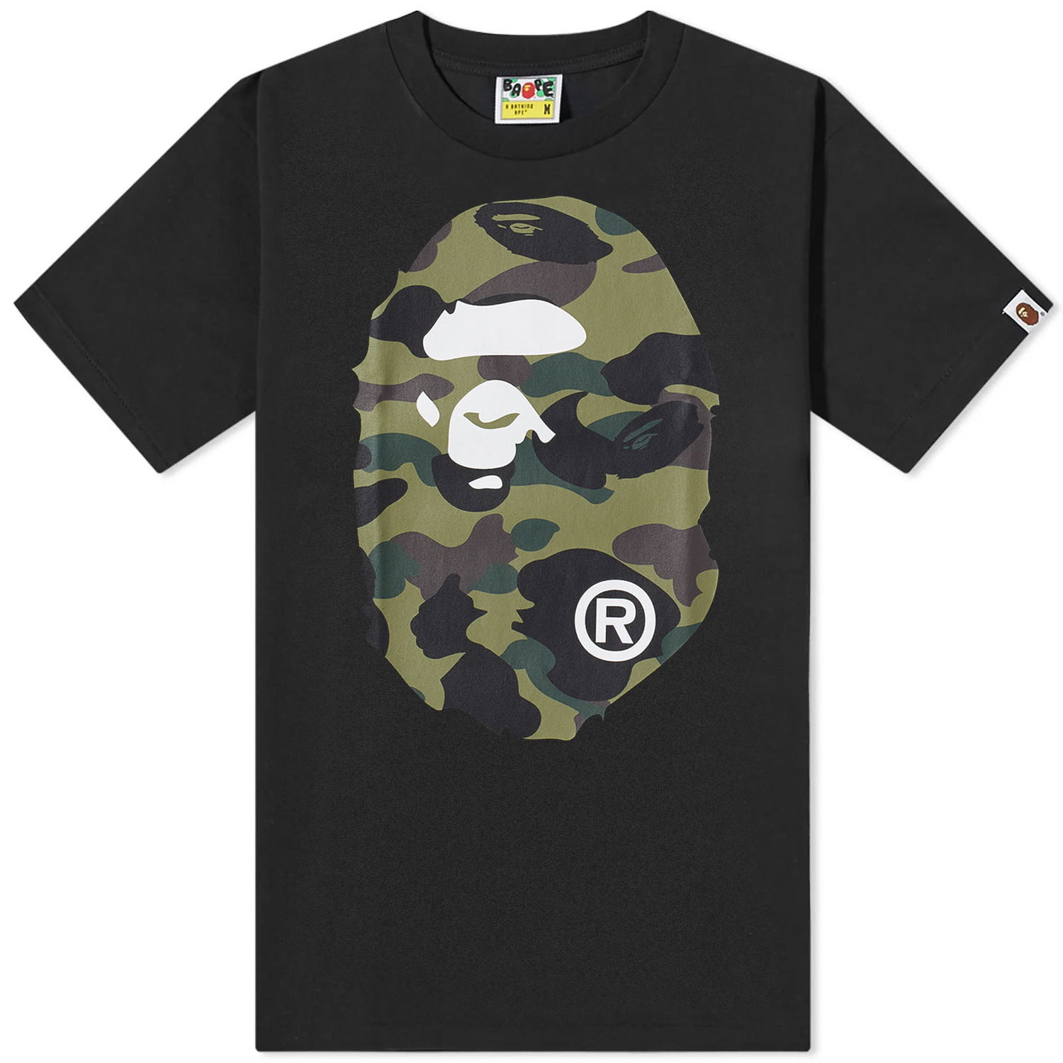 T-shirt BAPE 1St Camo Big Ape Head T-Shirt Black/Green Svart | 001TEJ301011M-BLKGRN, 0