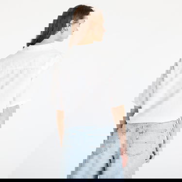 Skjorta Tommy Hilfiger Tommy Jeans Women's Cropped Linen Short Sleeve Shirt Vit | DW0DW20286 YBL, 2