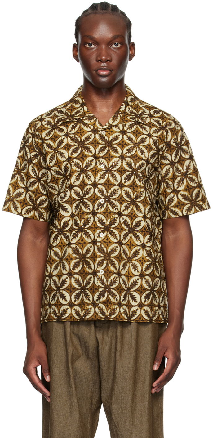 Skjorta Universal Works Universal Works Camp Shirt Brun | P3058