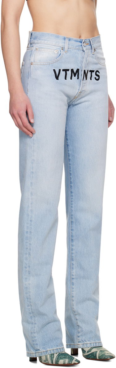 Jeans VETEMENTS Embroidered Jeans Blå | VL20PA280L, 1