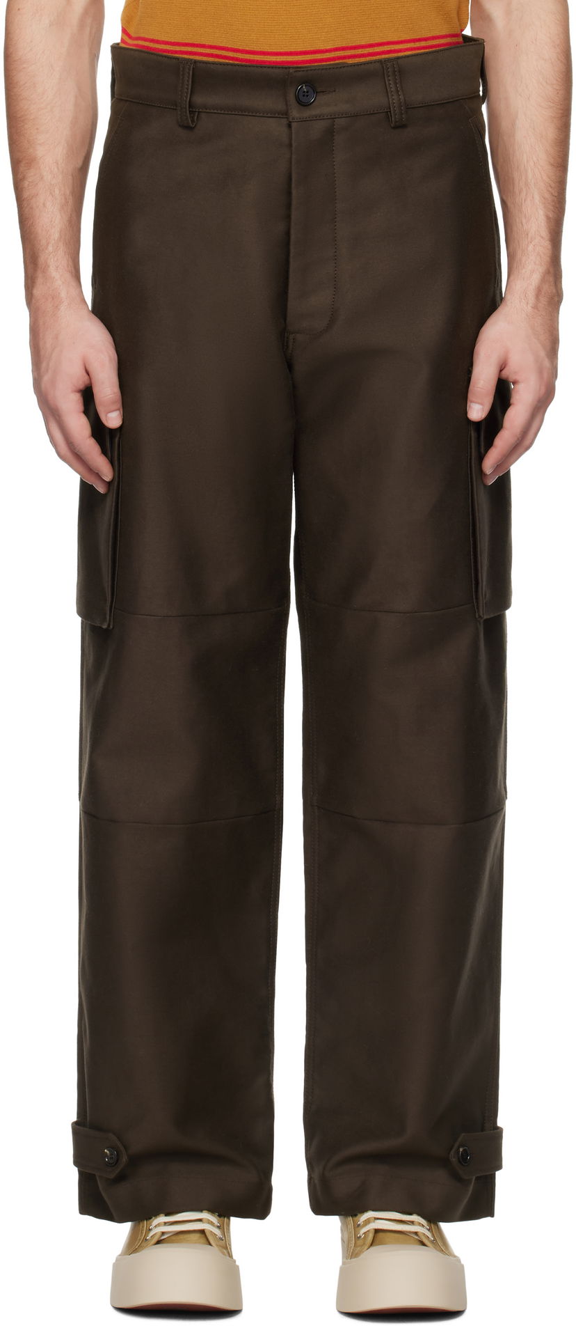 Cargo byxor Marni Marni Organic Cotton Cargo Pants Brun | PUMU0169A1 TCY36