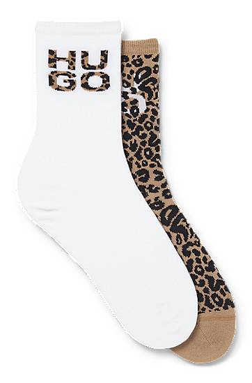 Strumpor BOSS Two-Pack of Socks with Leopard Print Brun | 50543172, 0