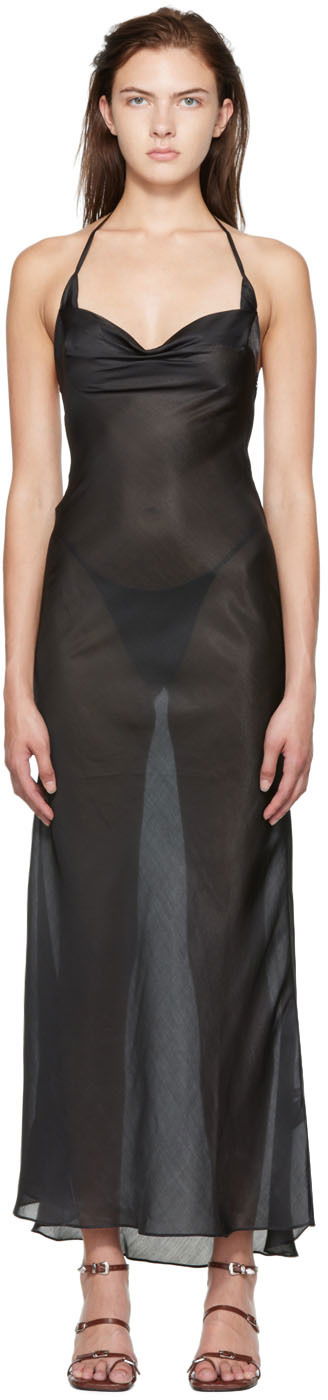 Klä GUIZIO Guizio Exclusive Halter Neck Maxi Dress Svart | SD 3