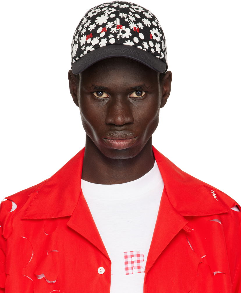 Keps Marni Marni Pop Fields Logo Baseball Cap Svart | CLZC0108PS UAC016