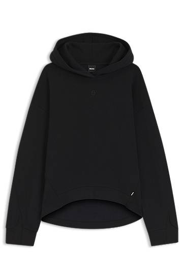 Sweatshirt BOSS Cotton-blend hoodie with Double B monogram Svart | 50550339