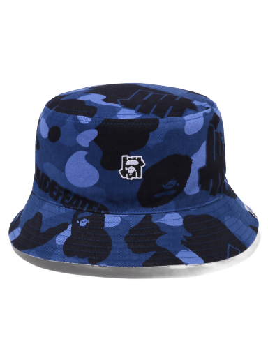 Hatt BAPE Undefeated x Color Camo Flannel Bucket Hat Mörkblå | 1I73-181-902
