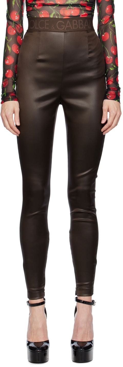 Damasker Dolce & Gabbana Brown Zip Leggings Brun | FTCNAT FURMV
