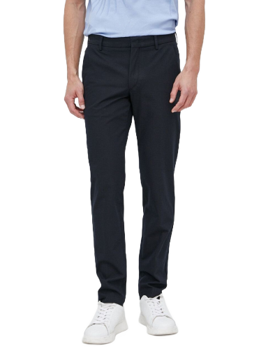 Byxor BOSS Slim-Fit Trousers In a Cotton Blend With Stretch Mörkblå | 50487754