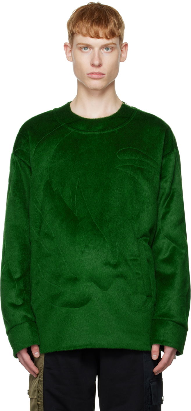 Sweater Feng Chen Wang Feng Chen Wang Paneled Sweatshirt Grön | FUF14SS01