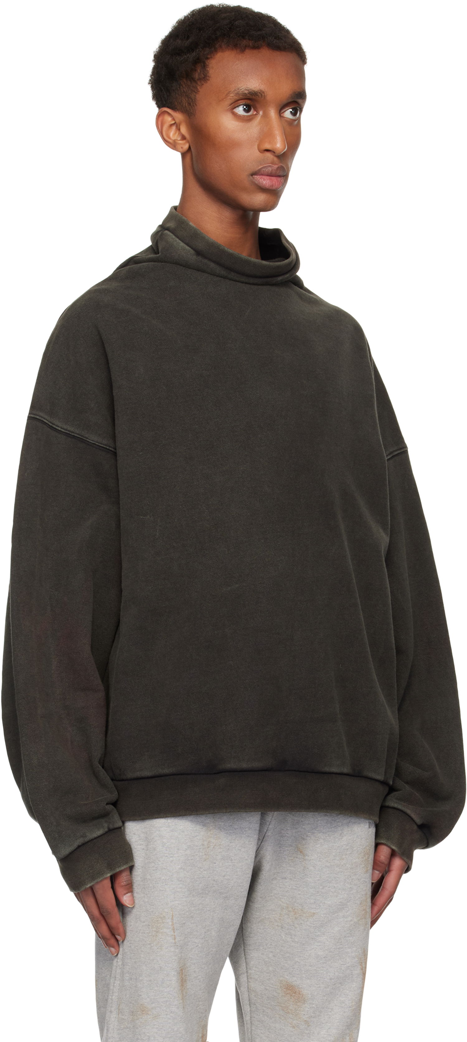 Sweater We11done Standard Logo Turtleneck Sweatshirt Grön | WD-TS3-24-731-U-BK, 1