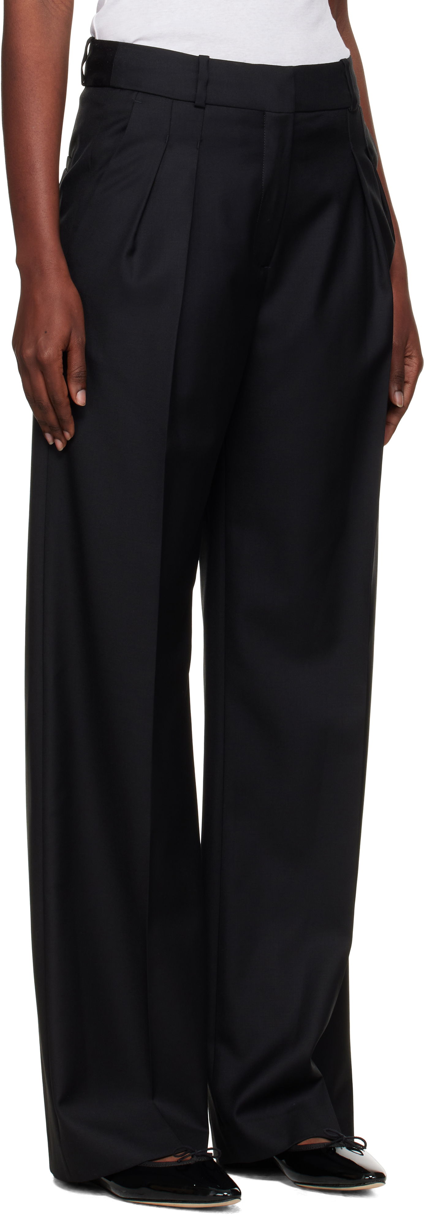 Byxor Loulou de Saison Loulou de Saison Sbiru LDS Straight Leg Trousers Svart | SBIRU LDS, 1