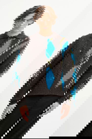 Sweater Andersson Bell Andersson Bell Argyle Fisherman Polo Sweater Brun | atb1346m, 0