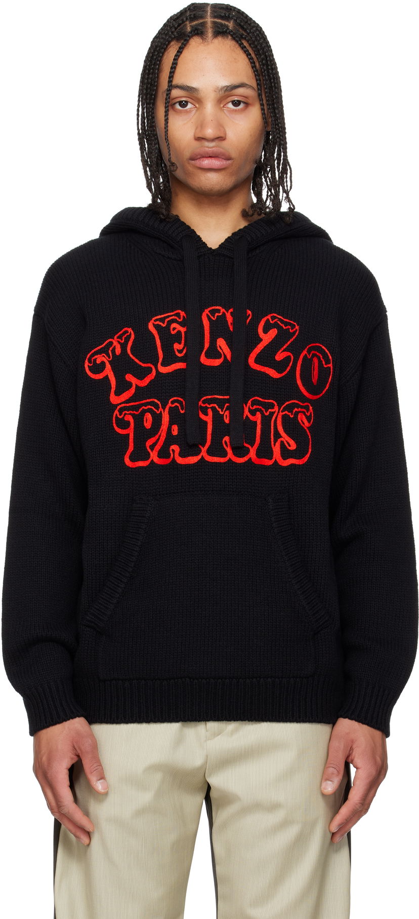 Sweatshirt KENZO Kenzo Paris VERDY Edition Knitted Hoodie Svart | FF58PU7103CJ