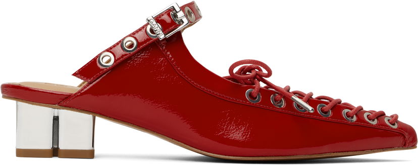 Sneakers och skor GANNI GANNI Lace-Up Mules Röd | S2964