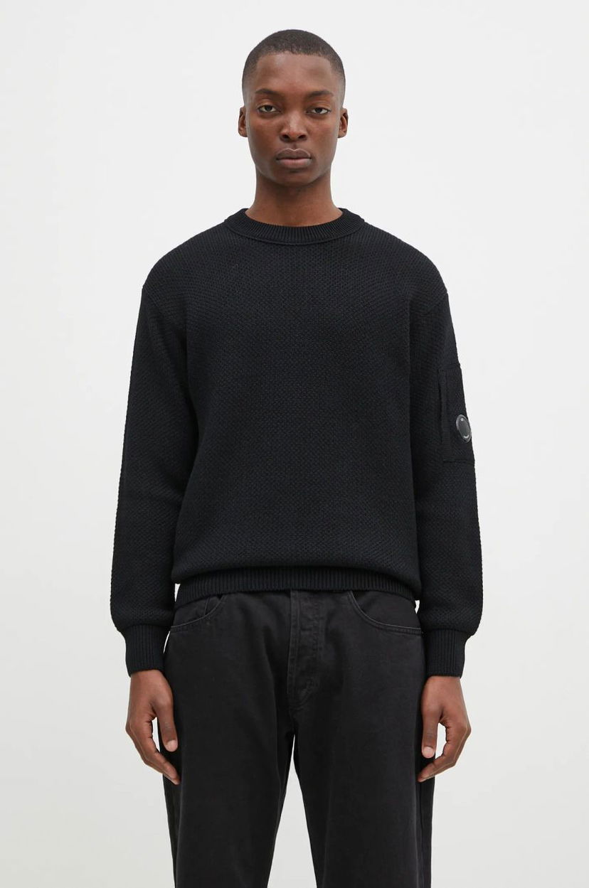 Sweater C.P. Company Knitwear Crew Neck Sweater Svart | 17CMKN228A006595A