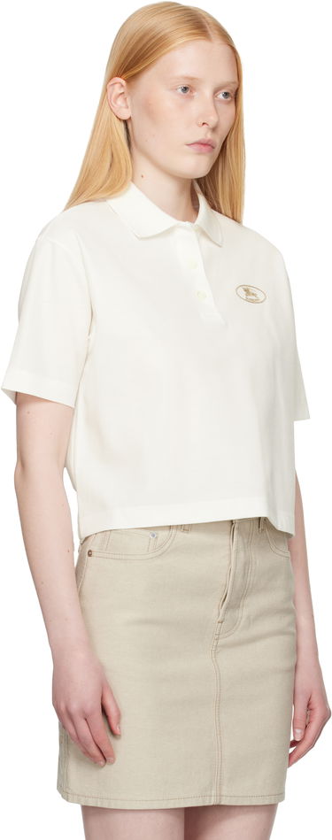 Polotröja Burberry Burberry Cropped Cotton Polo Vit | 8110085, 1