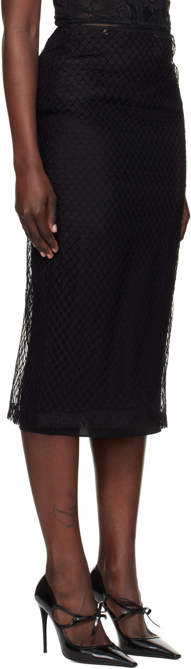 Kjol Dolce & Gabbana Mesh Pencil Midi Skirt Svart | F4C0CT HLM83, 1
