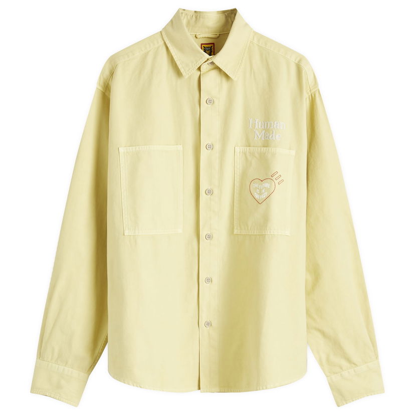 Skjorta Human Made Human Made Men's Stitch Work Shirt, Size Large Gul | HM28SH017-BG