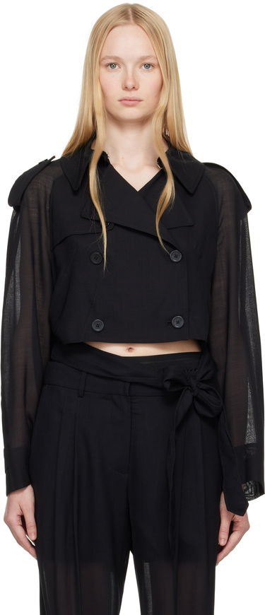 Trenchcoat Helmut Lang Helmut Lang Cropped Trench Coat Svart | P01HW101, 0