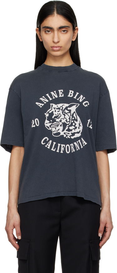 Crop top Anine Bing Anine Bing Avi Collegiate Leopard T-Shirt Grå | A-08-10922-BLK5, 0