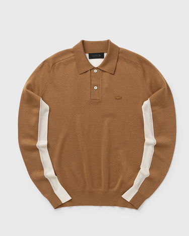 Polotröja Lacoste Knit Polo Shirt with Ribbed Sleeves Brun | AF3664-59I, 1