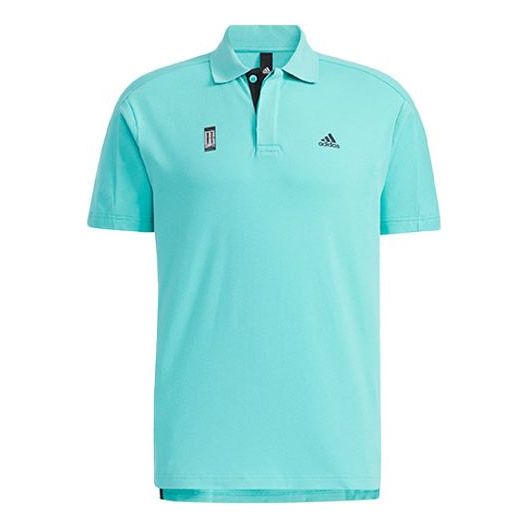Polotröja adidas Originals Series Logo Solid Short Sleeve Polo Shirt Turkos | GP0826