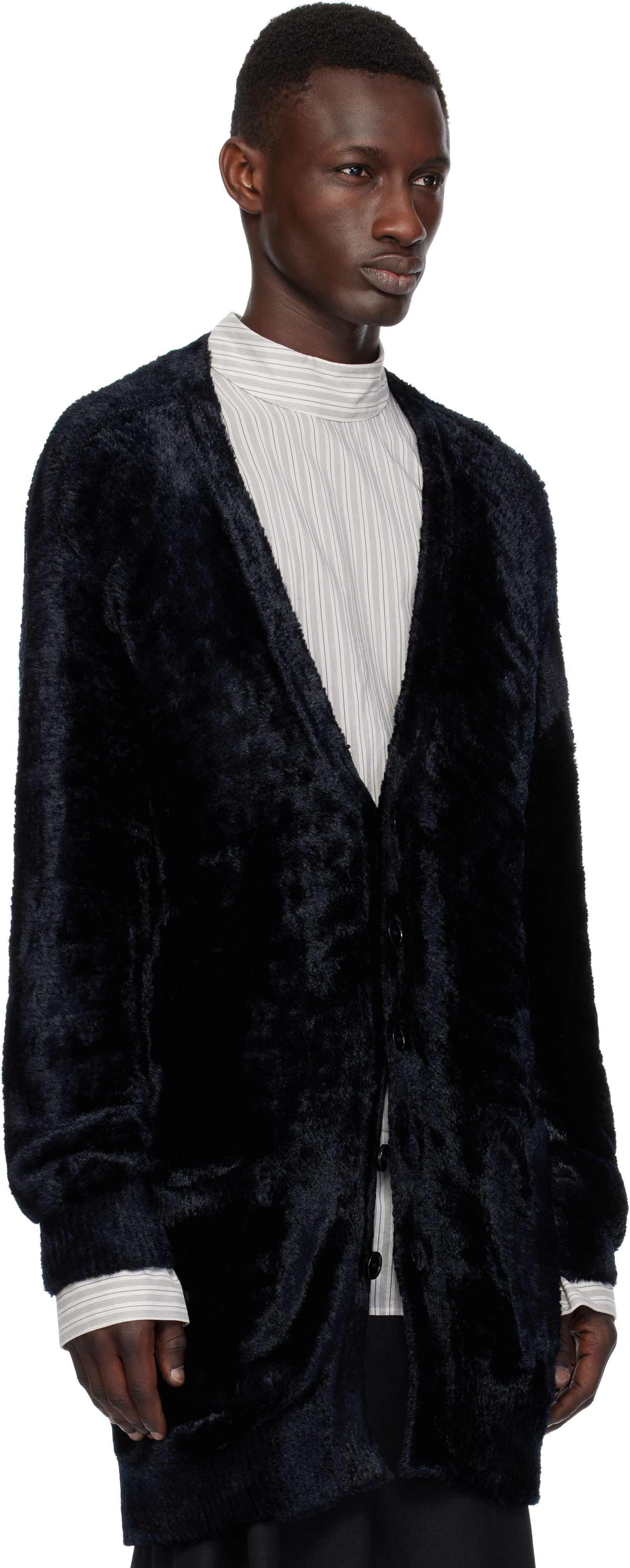 Sweater Dries Van Noten Dries Van Noten Viscose Knit Cardigan Svart | 251-021215-1707, 1