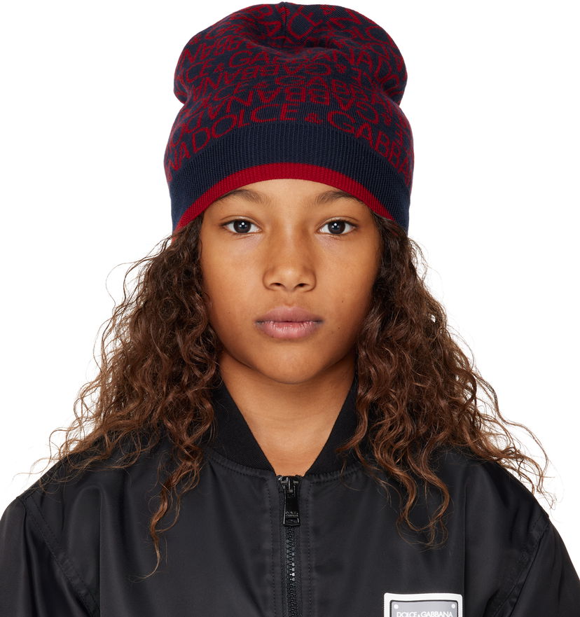 Bomberjacka Dolce & Gabbana Dolce&Gabbana Kids Jacquard Knit Beanie Svart | LBKHA7 JCVW1