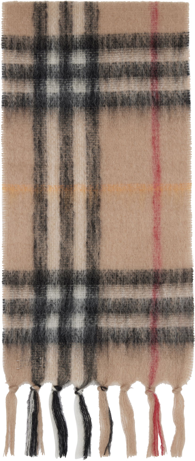 Halsduk Burberry Burberry Check Mohair and Wool Scarf Beige | 8112967