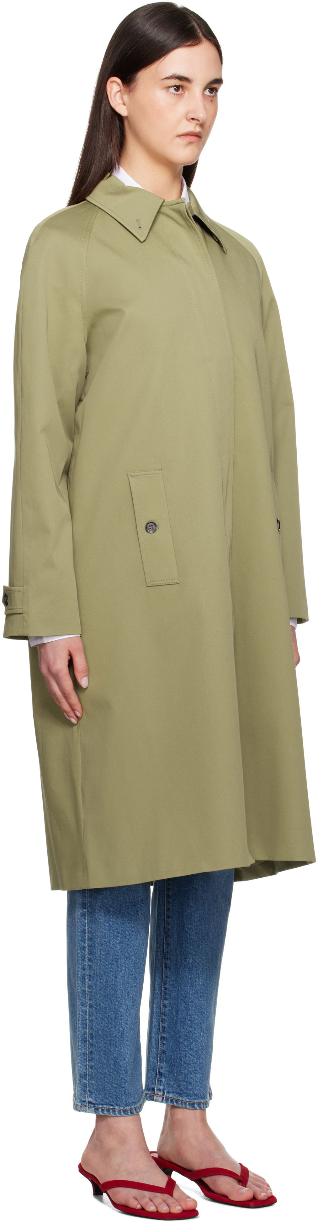 Trenchcoat Anine Bing Anine Bing Randy Trench Coat Grön | A-01-10887-AYG3, 1