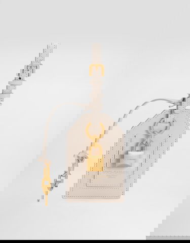 Nyckelringar Dolce & Gabbana Dolce & Gabbana Calfskin Luggage Tag with Lock Beige | BI3417A9S2580004, 0