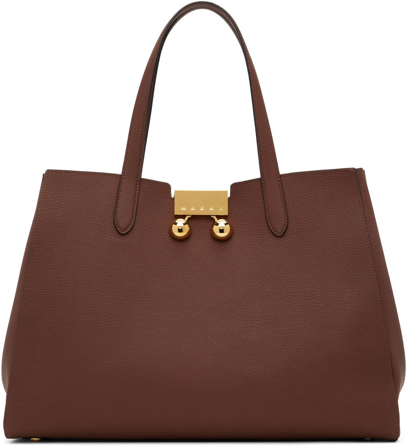 Tygpåse Marni Marni Medium Trunkaroo Tote Brun | BMMP0154U0 P8185