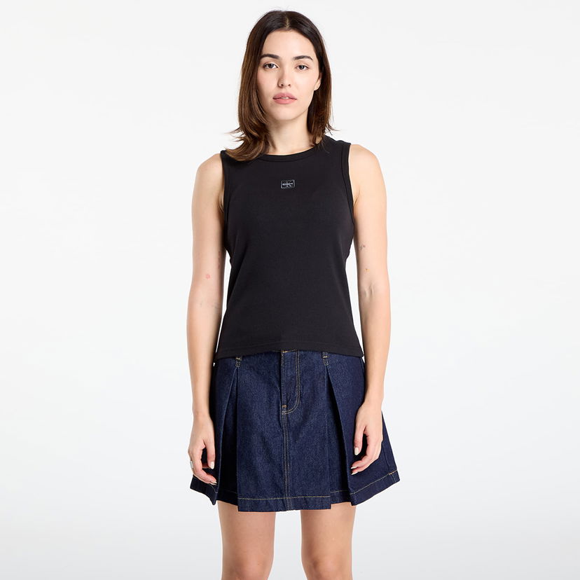 Linne CALVIN KLEIN Calvin Klein Jeans Women's Woven Label Tank Top Svart | LV047C201G UB1