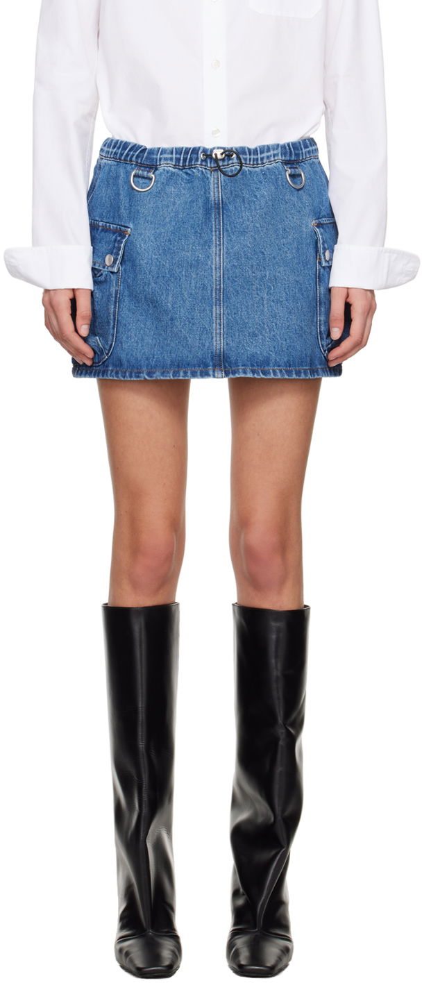 Kjol Coperni Coperni Faded Denim Miniskirt Blå | COPJ49202