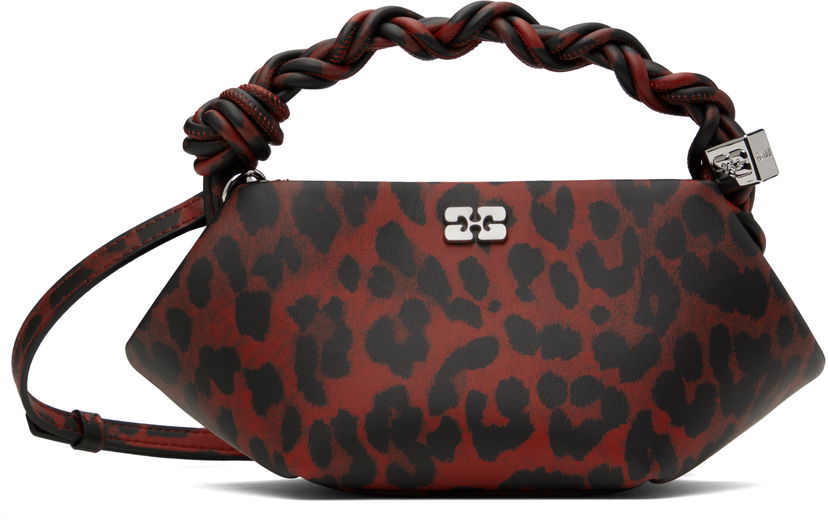 Handväska GANNI Ganni Leopard Print Mini Bou Bag Röd | A6628