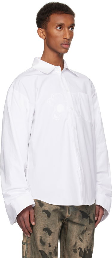 Skjorta We11done We11done Twisted Sleeve Button-Up Shirt Vit | WD-SH3-24-110-U-WH, 1