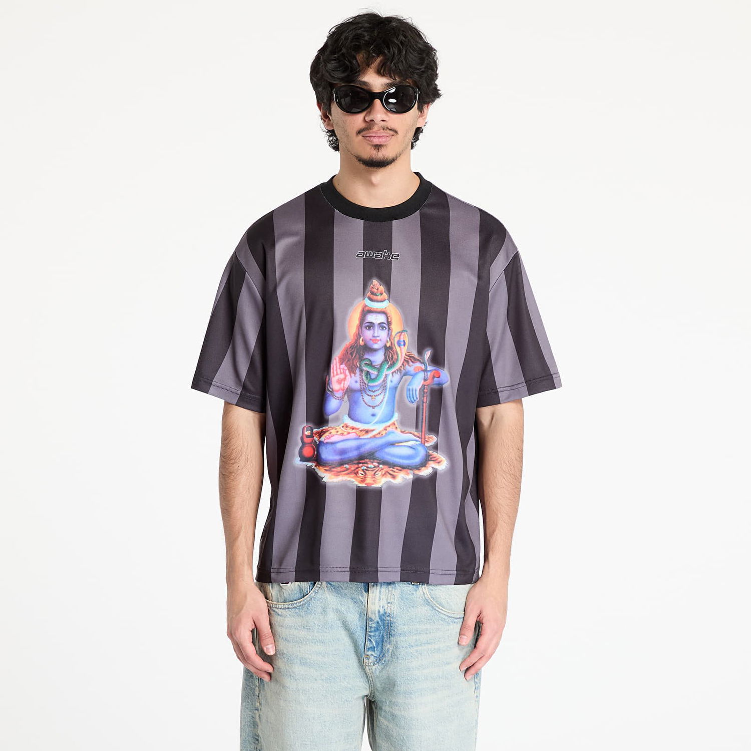 T-shirt Awake NY Awake NY Soccer Jersey SS Top Grå | AWK-SP25-TP006-BLK, 0