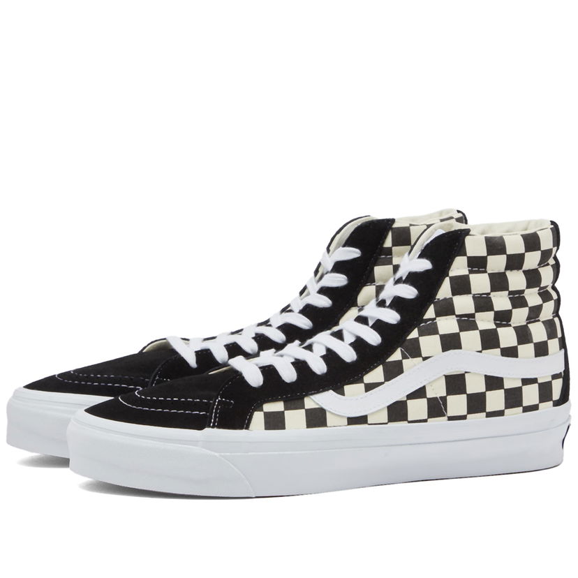 Skateboarding Vans Men's Sk8-Hi Reissue 38 Sneakers in Lx Checkerboard Black/Off White, Size UK 10 | END. Clothing Svart | VN000CR02BO