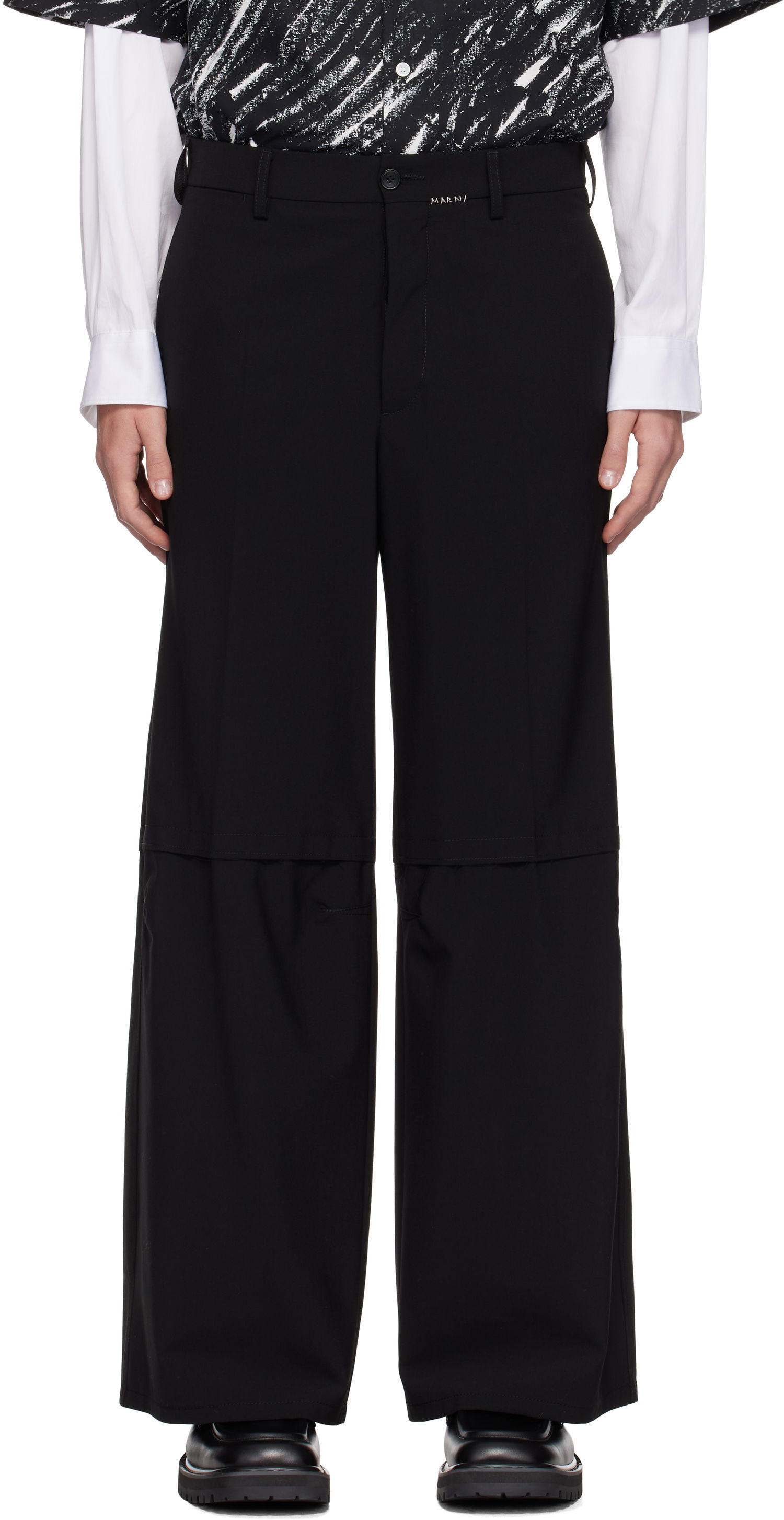 Byxor Marni Mending Trousers Svart | PUMU0271SU UTP771, 0