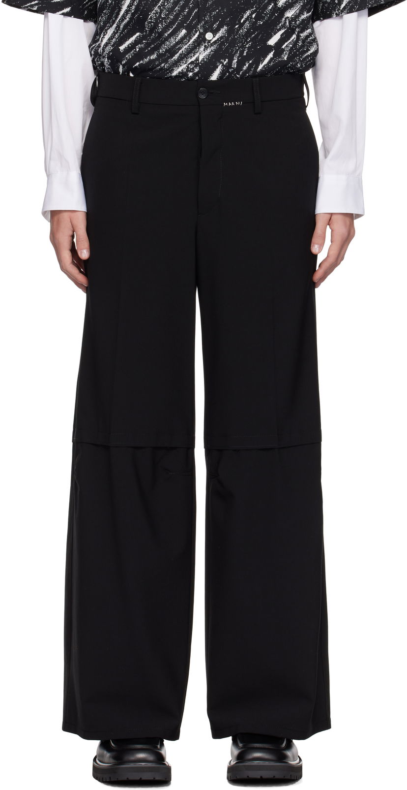 Byxor Marni Mending Trousers Svart | PUMU0271SU UTP771