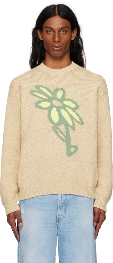 Sweater MAISON KITSUNÉ Maison Kitsuné Abstract Daisy Intarsia Sweater Beige | OM00811KT1138, 0